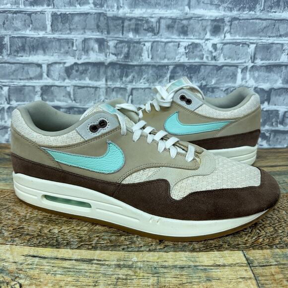 Nike Air Max 1 Crepe Hemp Medium Brown Mint Foam Mushroom FD5088-200 Size 15 - Picture 2 of 11